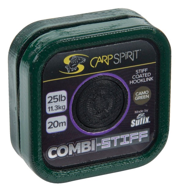 Carp spirit náväzcová šnúra combi stiff camo green 20 m-nosnosť 25 lb