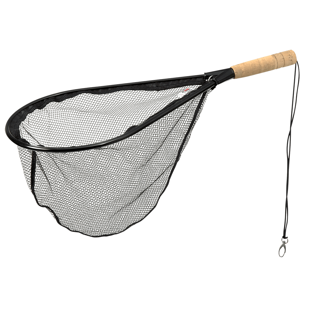 Dam podberák s korkovou rukoväťou a pogumovanou sieťkou wading fly net cork rubberized 40x28x25 cm