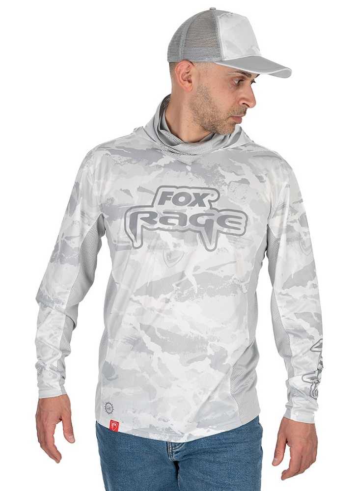 Fox rage tričko uv performance hooded top - s