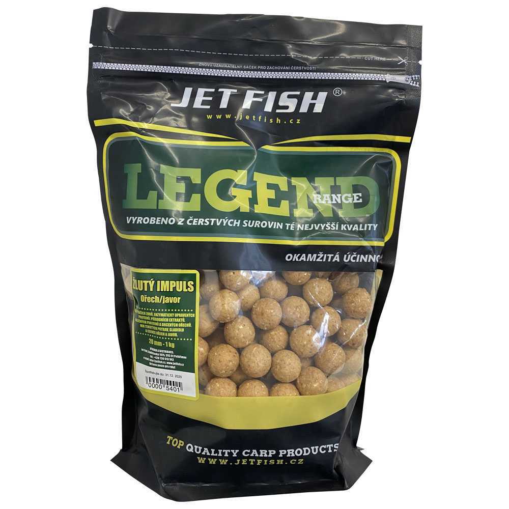 Jet fish boilie legend range žltý impuls orech javor - 250 g 20 mm