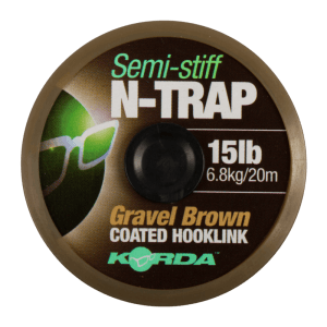 Korda náväzcová šnúrka n-trap semi stiff gravel brown 20 m - 20 lb