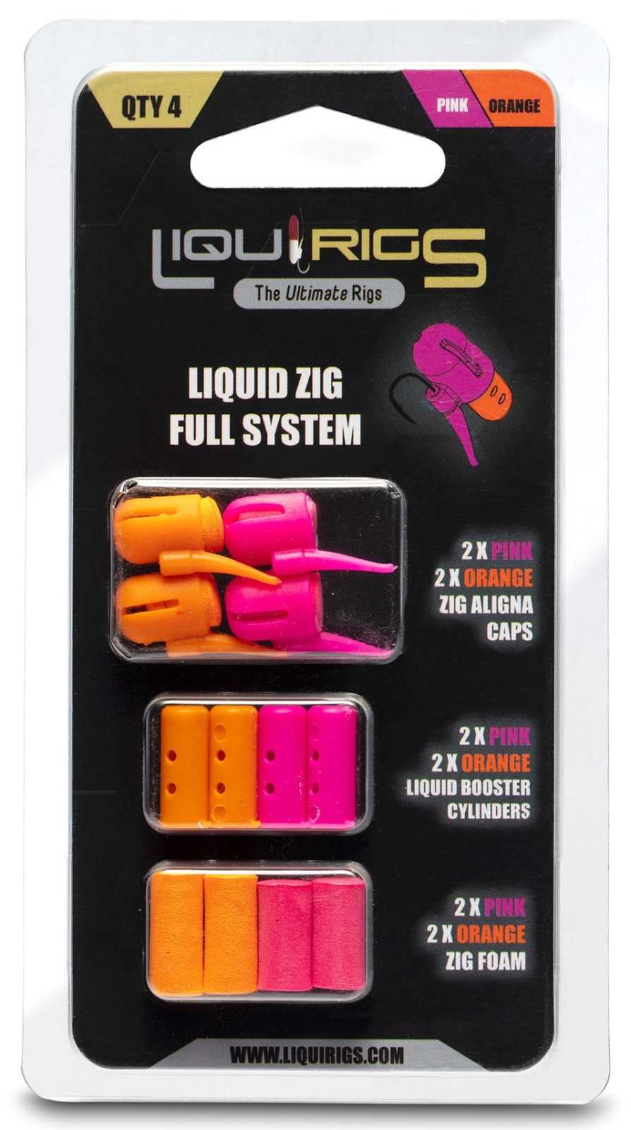 Liquirigs súprava liquid zig kompletný systém 4 ks - ružová a oranžová