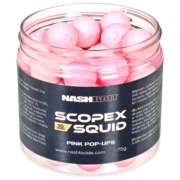 Nash plávajúce boilie scopex squid airball pop ups pink - 50 g 12 mm