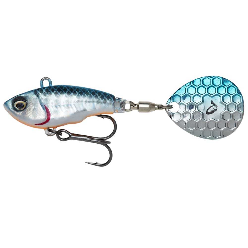 Savage gear fat tail spin sinking blue silver - 8 cm