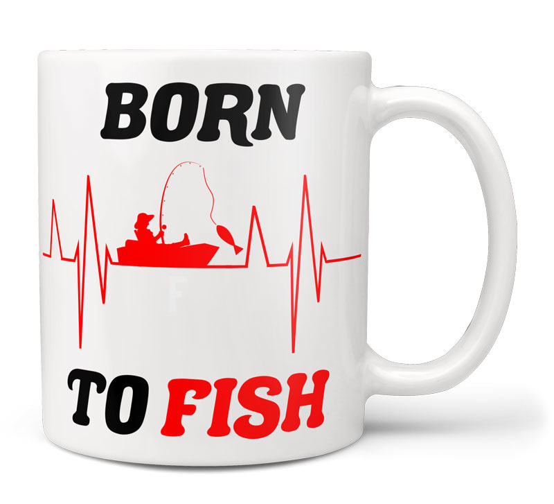 Fdcz hrnček born to fish