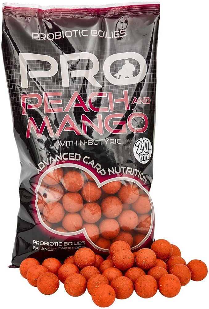 Starbaits boilies probiotic peach mango + n-butyric - 800 g 20 mm